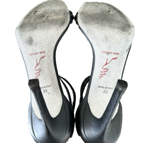 Rene Caovilla Caterina Black Crystal/leather Strappy Sandals Pumps Size 39 $1220 - Picture 8 of 8